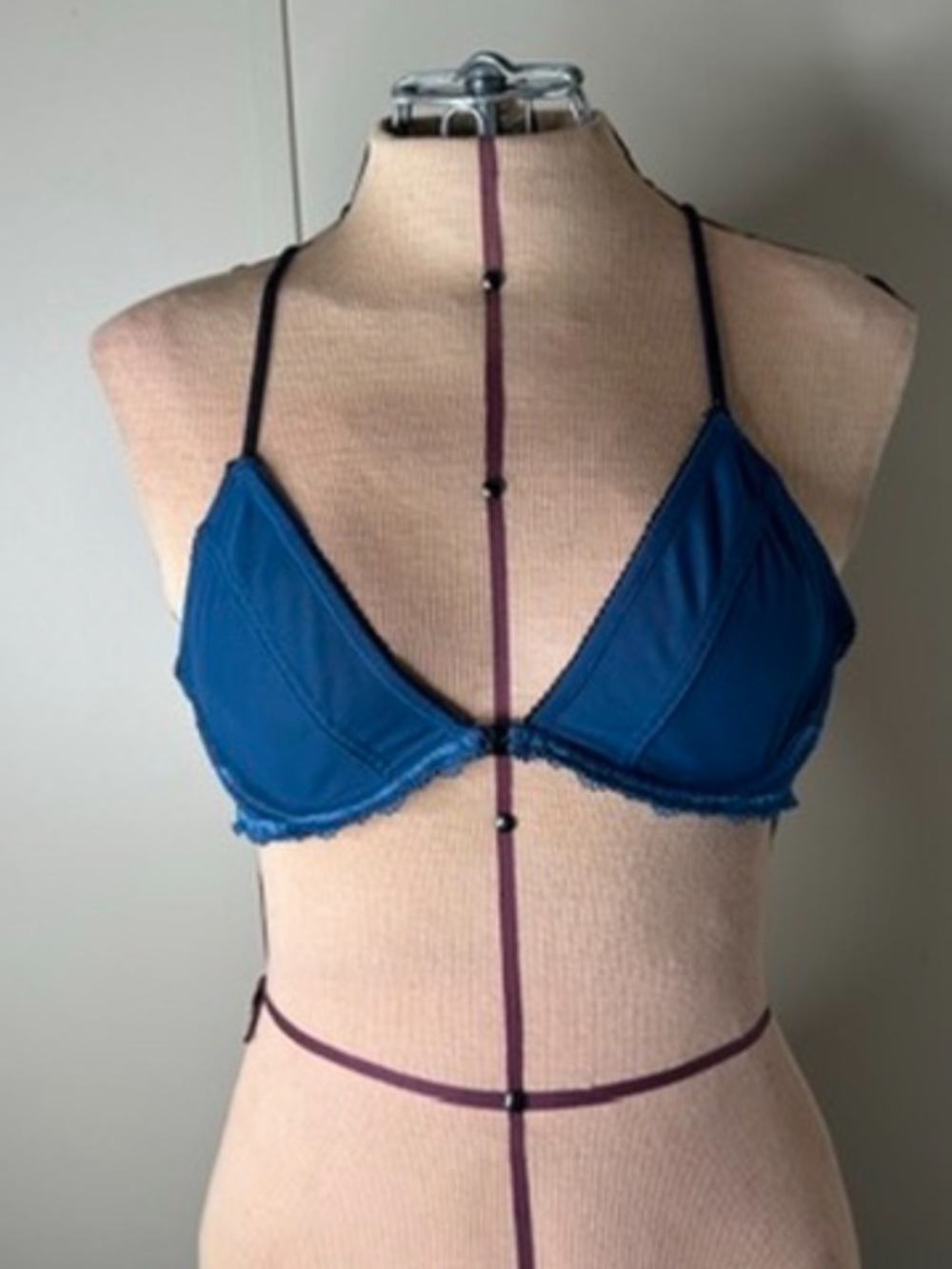 Forever 21 Royal Blue Triangle Bralette with Lace Trim